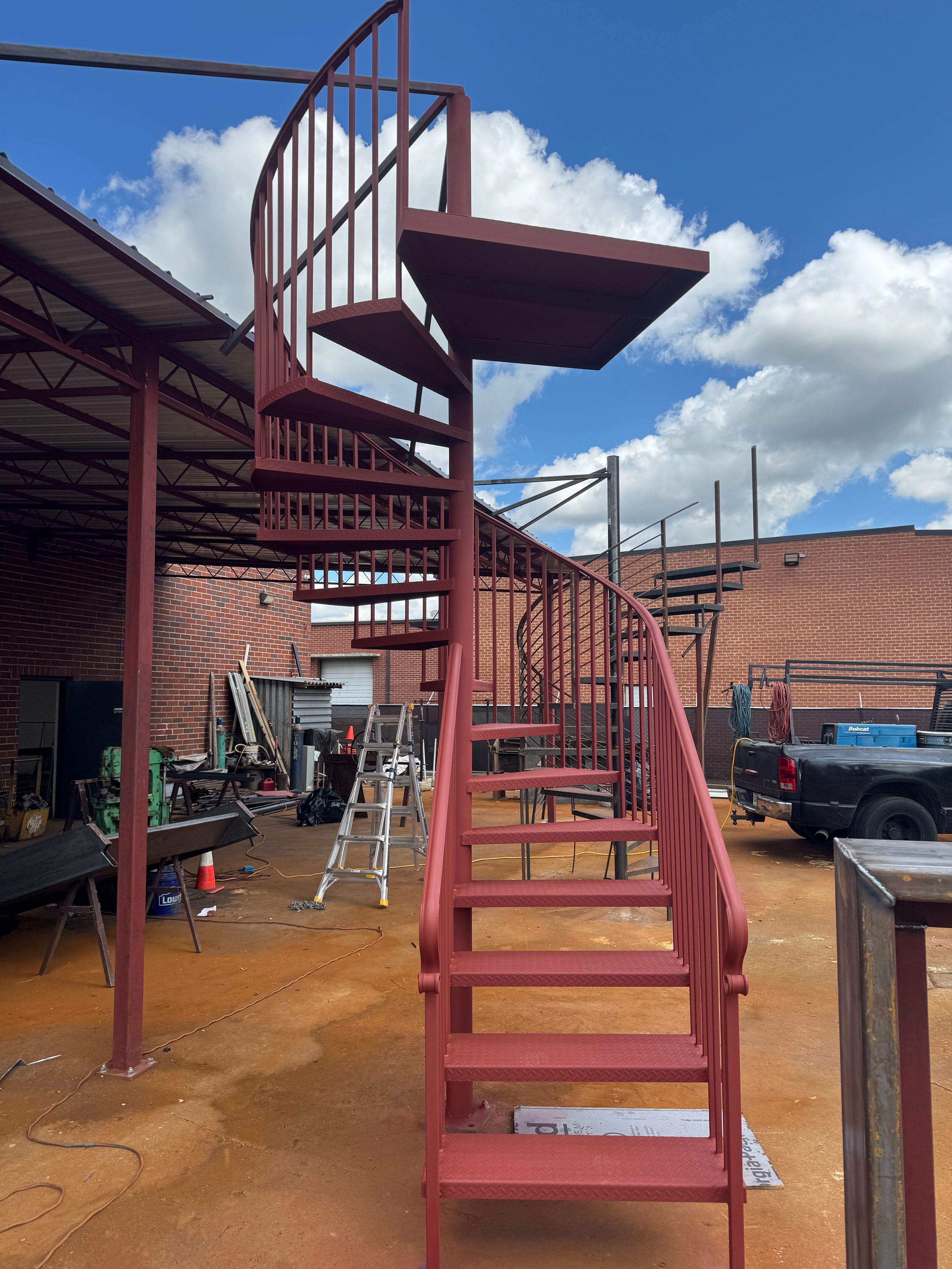 Industrial Red Steel Staircase