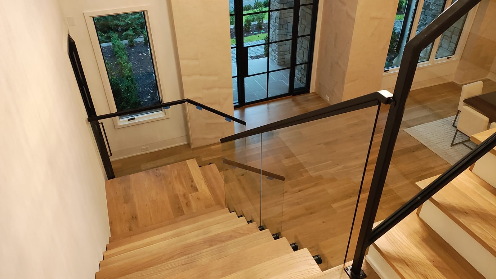Glass Railing Wood Stair